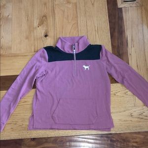 Pink Victoria Secret crew neck quarter zip GUC
